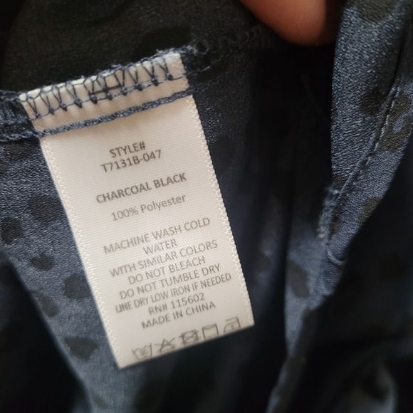 Lush Dark Grey and Black Leopard Print Blouse M - Picture 5 of 5